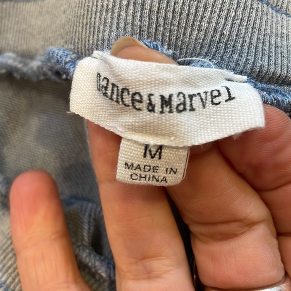 Dance & Marvel Stone Washed Bandana Pocket Terry Shorts - Picture 6 of 10